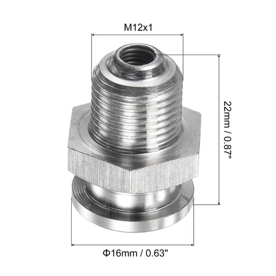 Harfington Push Button Grease Oil Cup M12x1 Male Thread 304 Stainless Steel Ball Oiler
