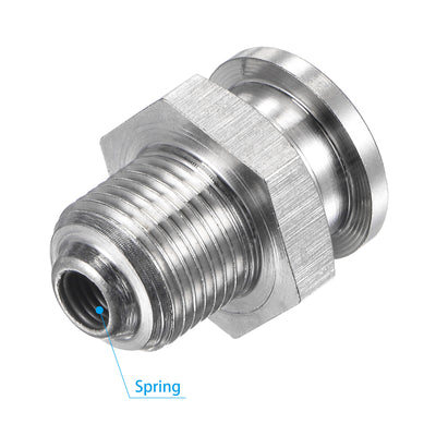 Harfington Push Button Grease Oil Cup M12x1 Male Thread 304 Stainless Steel Ball Oiler