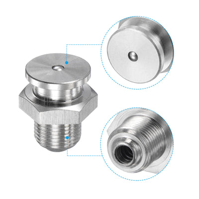 Harfington Push Button Grease Oil Cup M12x1 Male Thread 304 Stainless Steel Ball Oiler
