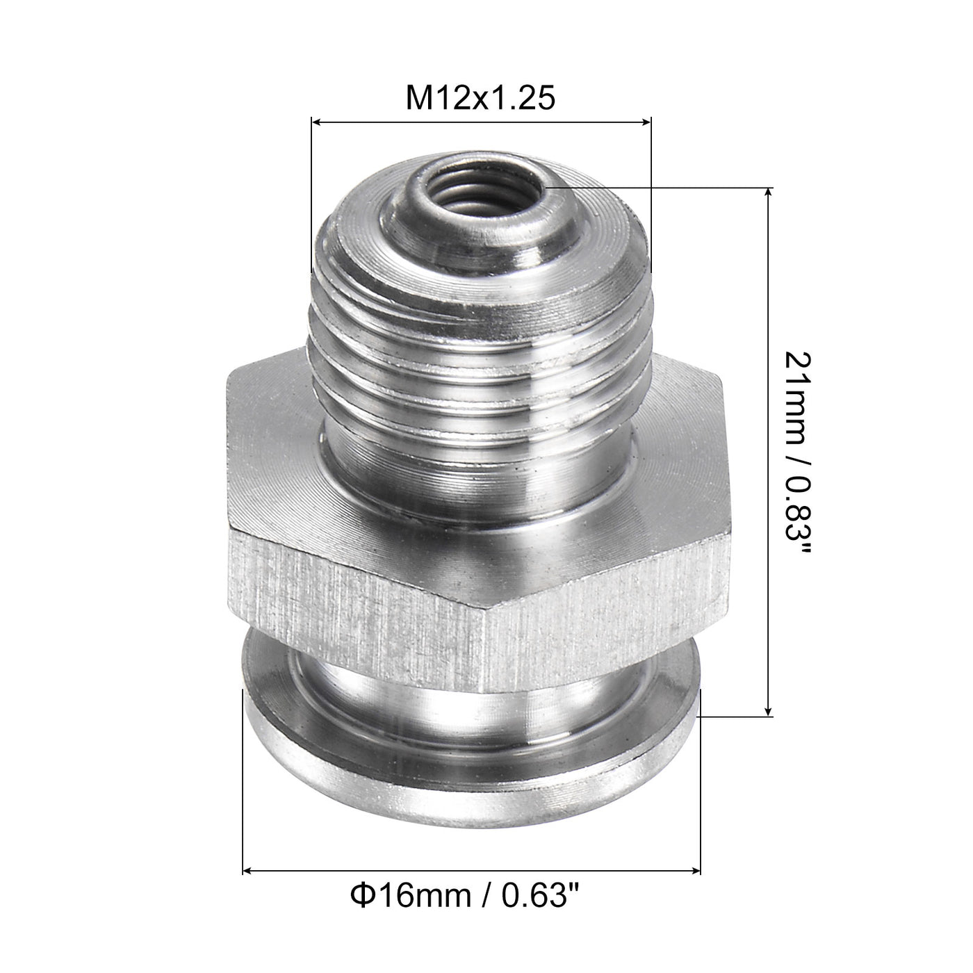 Harfington Push Button Grease Oil Cup M12x1.25 Male Thread 304 Stainless Steel Ball Oiler