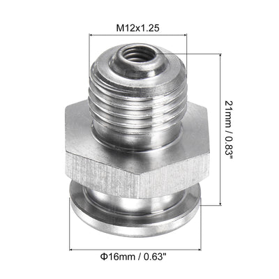Harfington Push Button Grease Oil Cup M12x1.25 Male Thread 304 Stainless Steel Ball Oiler