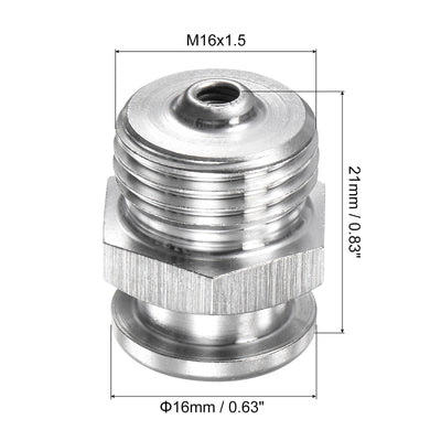 Harfington Push Button Grease Oil Cup M16x1.5 Male Thread 304 Stainless Steel Ball Oiler