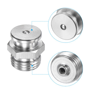 Harfington Push Button Grease Oil Cup M16x1.5 Male Thread 304 Stainless Steel Ball Oiler
