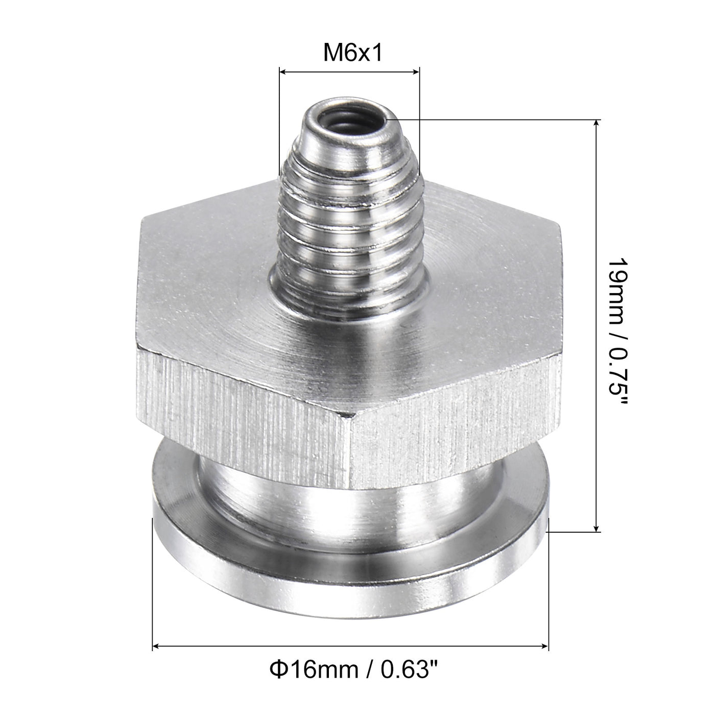 Harfington Push Button Grease Oil Cup M6x1 Male Thread 304 Stainless Steel Ball Oiler