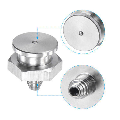 Harfington Push Button Grease Oil Cup M6x1 Male Thread 304 Stainless Steel Ball Oiler