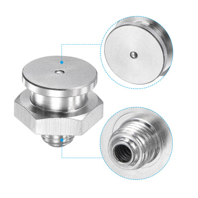 Harfington Push Button Grease Oil Cup M8x1 Male Thread 304 Stainless Steel Ball Oiler