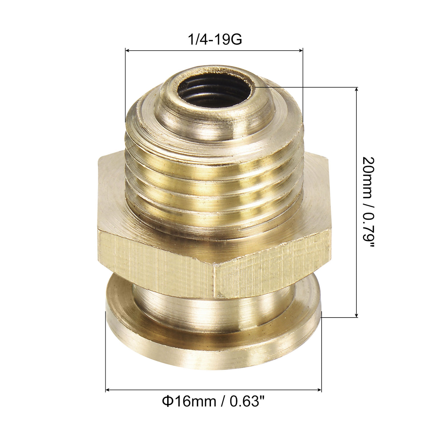Harfington Brass Push Button Grease Oil Cup 1/4-14G Male Thread 0.63" Diameter Ball Oiler