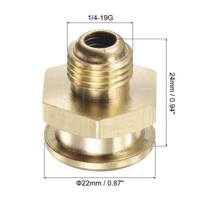 Harfington Brass Push Button Grease Oil Cup 1/4-19G Male Thread for Lubrication System