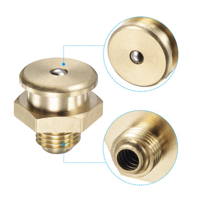 Harfington Brass Push Button Grease Oil Cup 1/4-19G Male Thread for Lubrication System