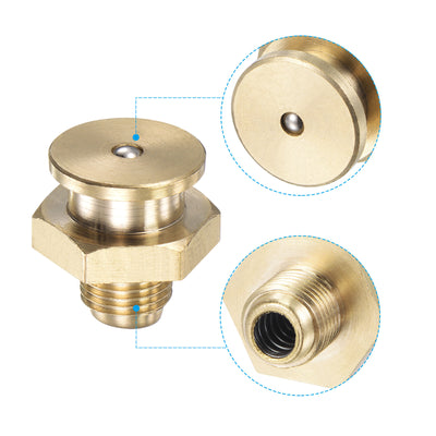 Harfington Brass Push Button Grease Oil Cup 1/8-28G Male Thread for Lubrication System