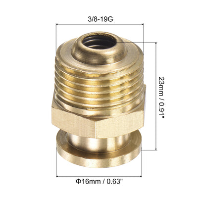 Harfington Brass Push Button Grease Oil Cup 3/8-19G Male Thread 0.63" Diameter Ball Oiler