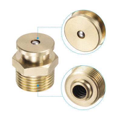 Harfington Brass Push Button Grease Oil Cup 3/8-19G Male Thread 0.63" Diameter Ball Oiler