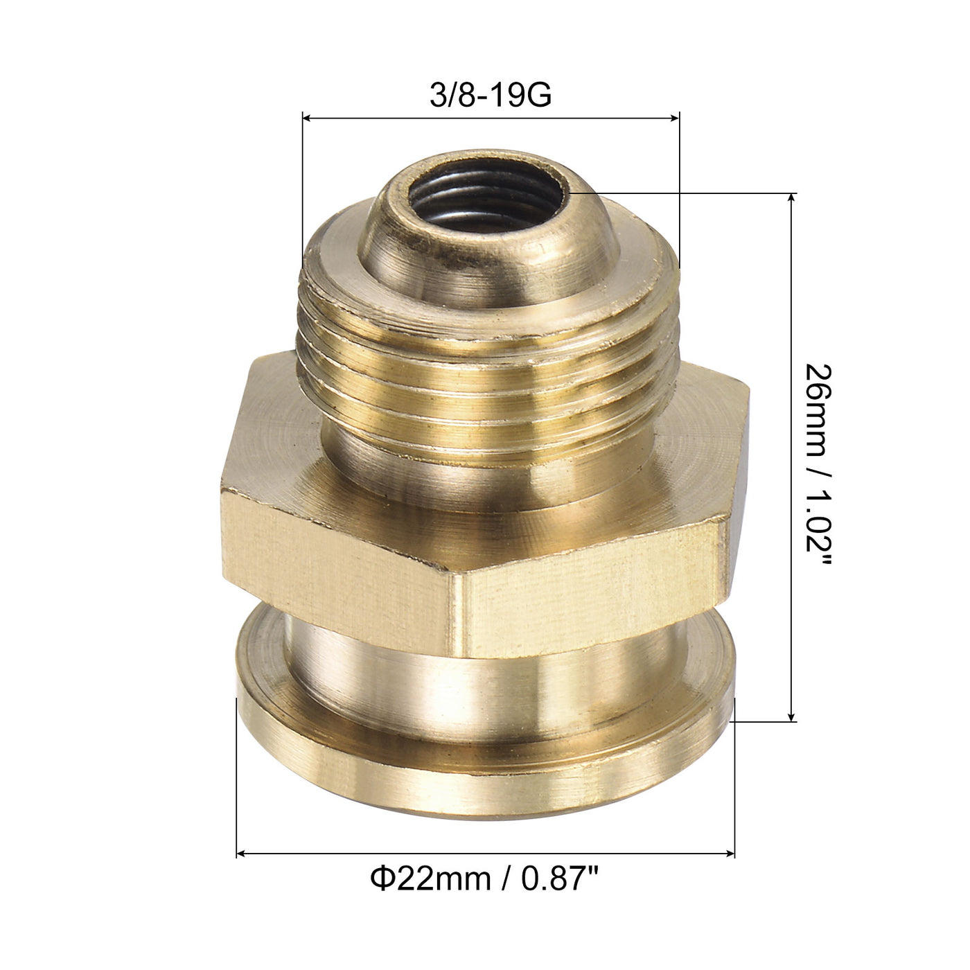 Harfington Brass Push Button Grease Oil Cup 3/8-19G Male Thread for Lubrication System