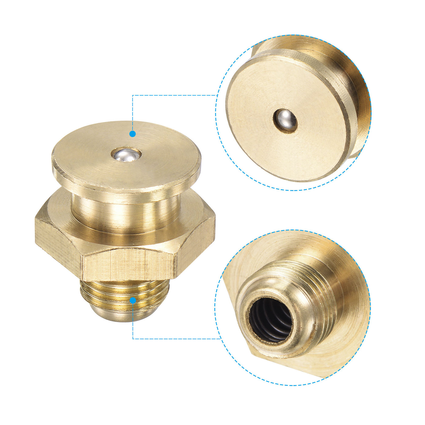 Harfington Brass Push Button Grease Oil Cup M10x1 Male Thread for Lubrication System