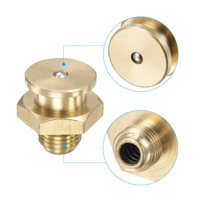 Harfington Brass Push Button Grease Oil Cup M10x1 Male Thread for Lubrication System