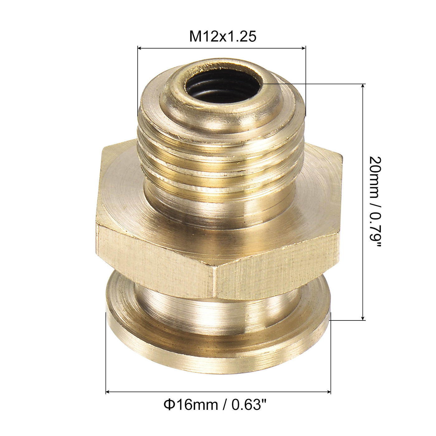 Harfington Brass Push Button Grease Oil Cup M12x1.25 Male Thread Ball Oiler