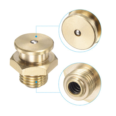 Harfington Brass Push Button Grease Oil Cup M12x1.25 Male Thread Ball Oiler