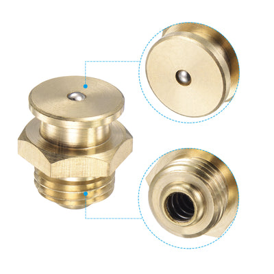 Harfington Brass Push Button Grease Oil Cup M14x1.5 Male Thread for Lubrication System
