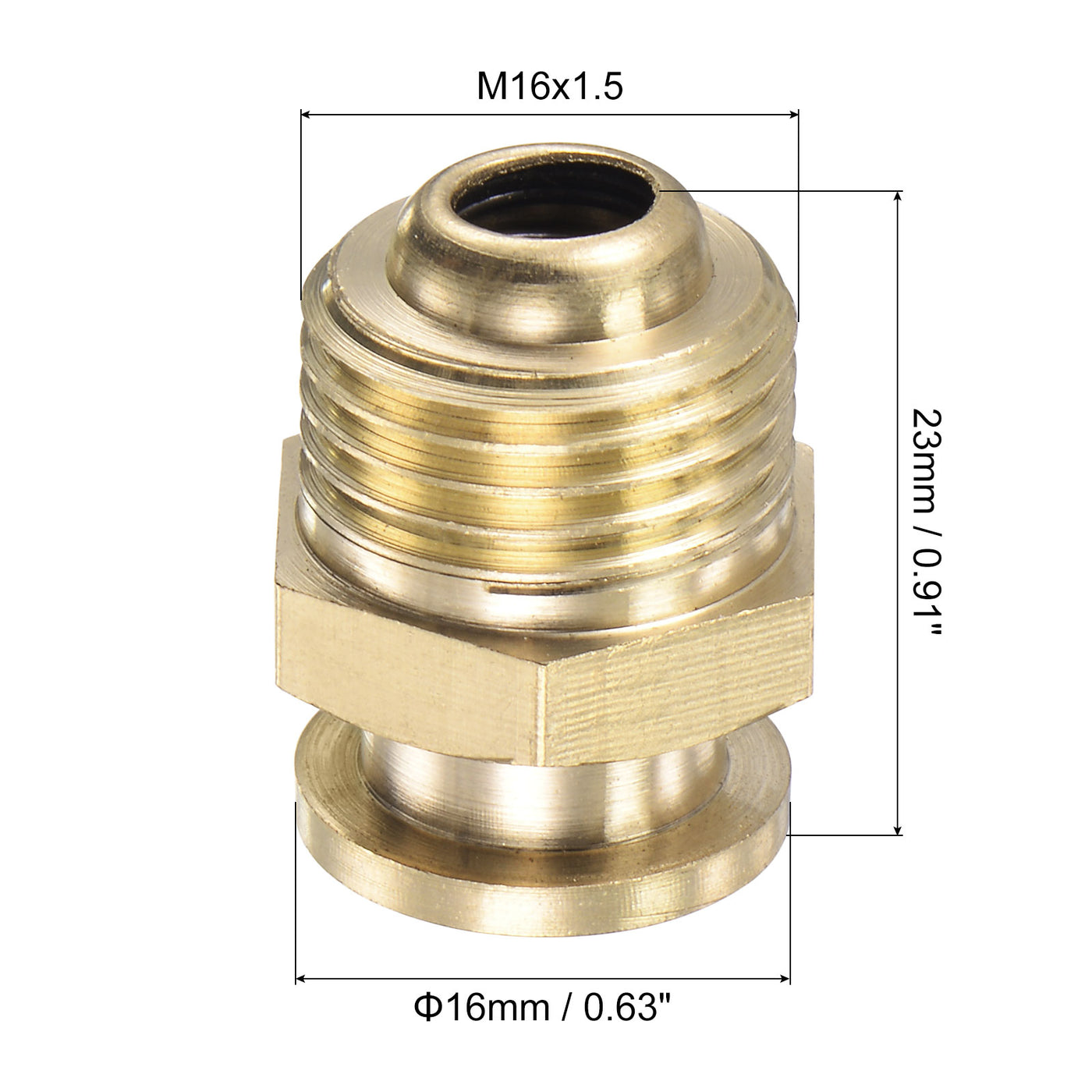 Harfington Brass Push Button Grease Oil Cup M16x1.5 Male Thread 0.63" Diameter Ball Oiler