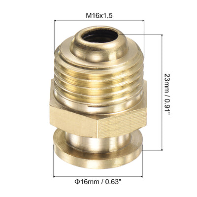 Harfington Brass Push Button Grease Oil Cup M16x1.5 Male Thread 0.63" Diameter Ball Oiler