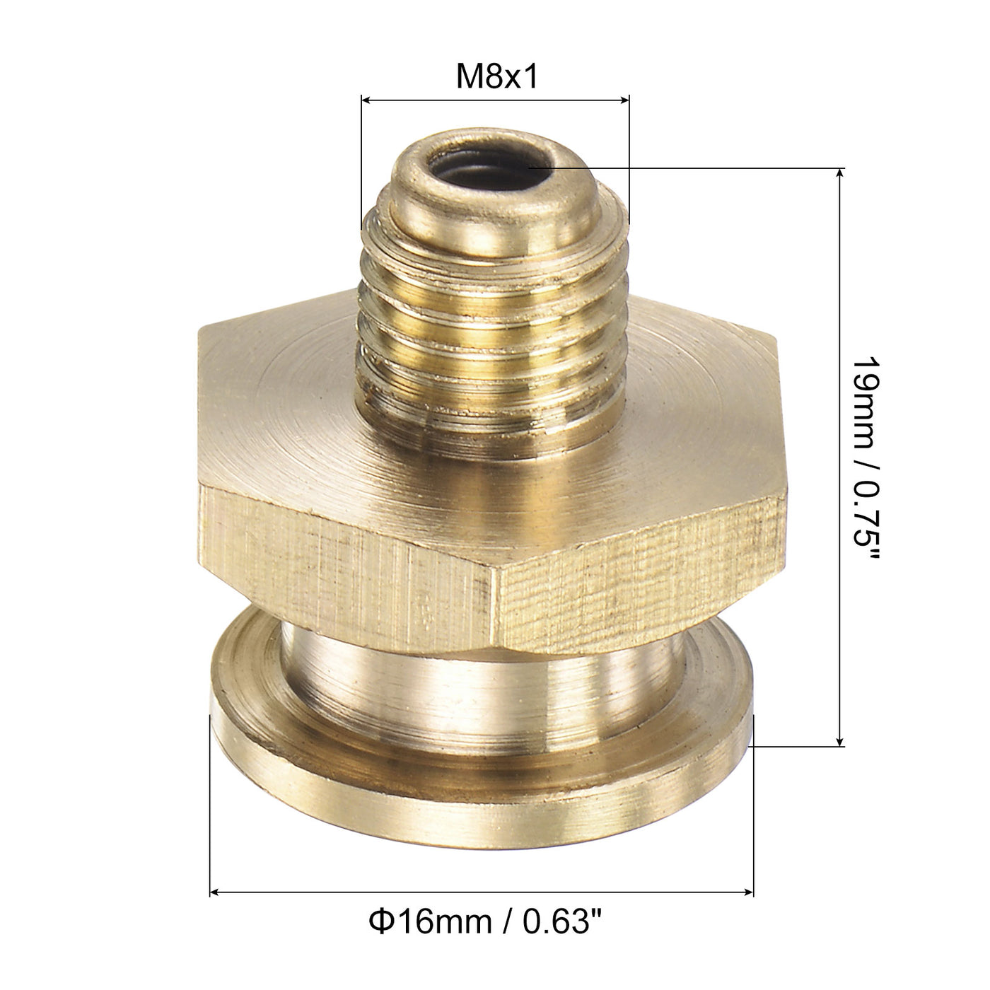 Harfington Brass Push Button Grease Oil Cup M8x1 Male Thread for Lubrication System