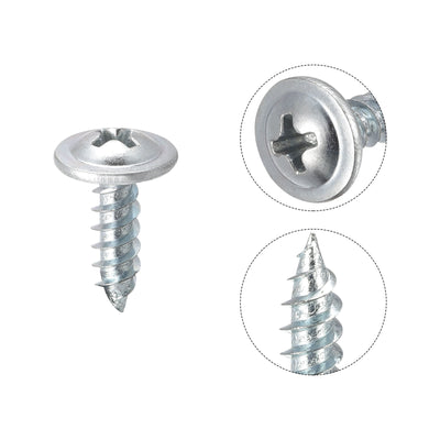 Harfington Phillips Head Self Tapping Screws, #8 x 1/2" Carbon Steel Wood Sheet Metal Screw 100pcs