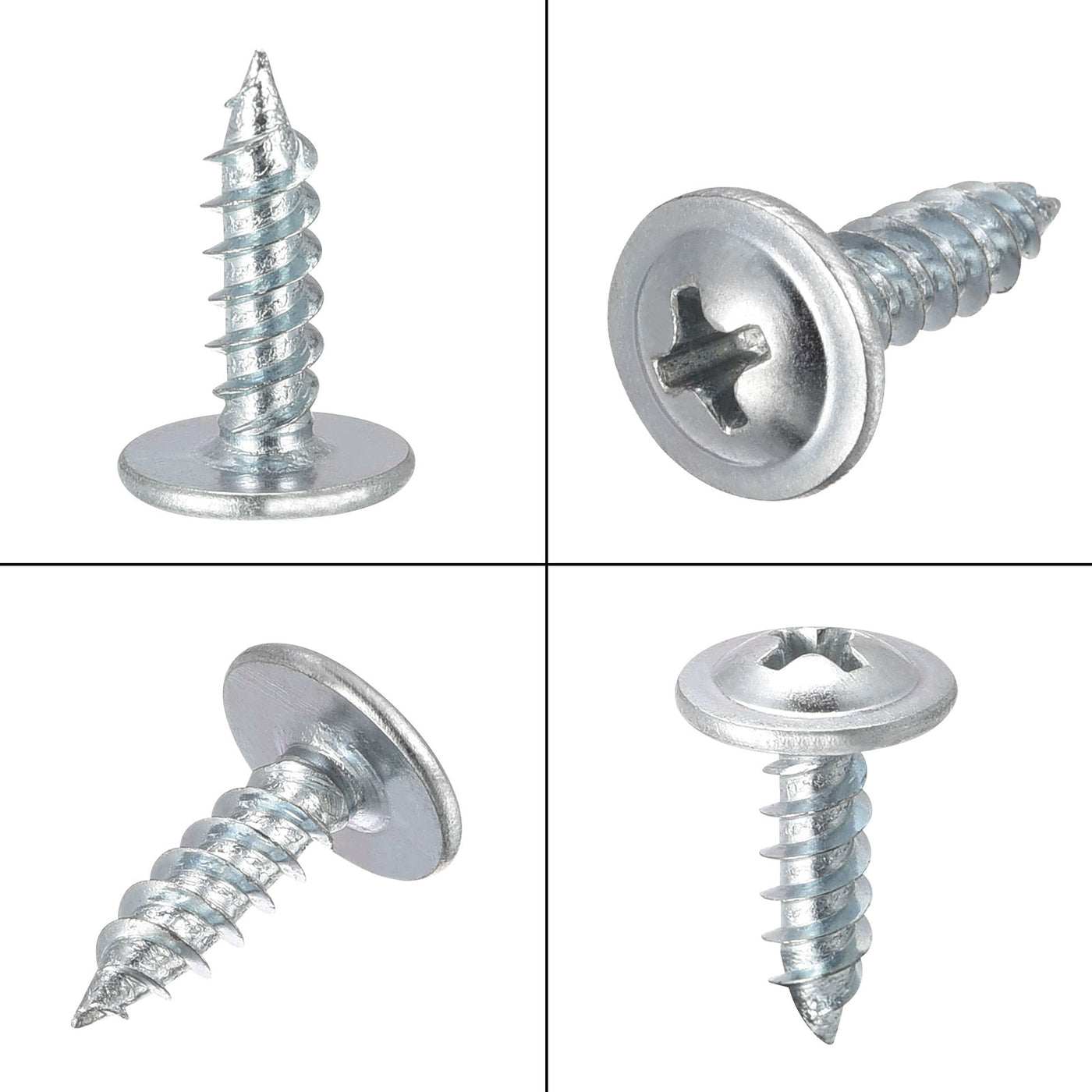 Harfington Phillips Head Self Tapping Screws, #8 x 1/2" Carbon Steel Wood Sheet Metal Screw 100pcs