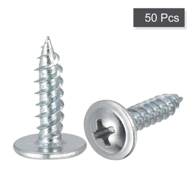 Harfington Phillips Head Self Tapping Screws, #8 x 5/8" Carbon Steel Wood Sheet Metal Screw 50pcs
