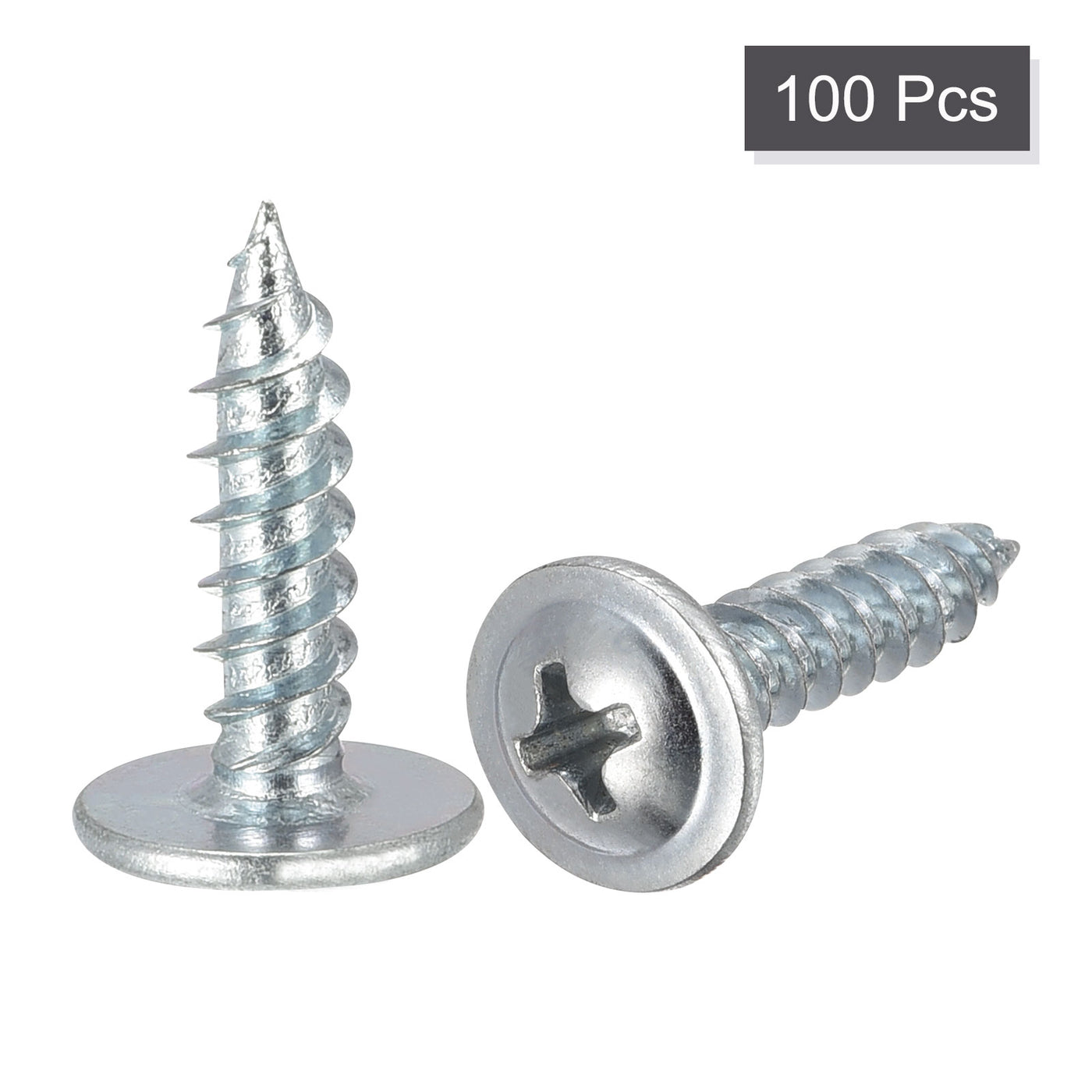 Harfington Phillips Head Self Tapping Screws, #8 x 5/8" Carbon Steel Wood Sheet Metal Screw 100pcs