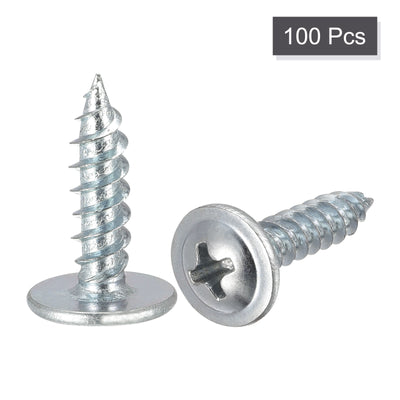 Harfington Phillips Head Self Tapping Screws, #8 x 5/8" Carbon Steel Wood Sheet Metal Screw 100pcs