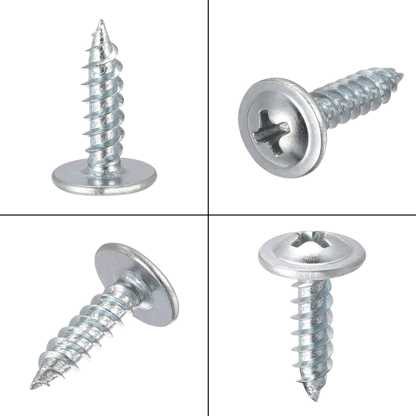 Harfington Phillips Head Self Tapping Screws, #8 x 5/8" Carbon Steel Wood Sheet Metal Screw 100pcs