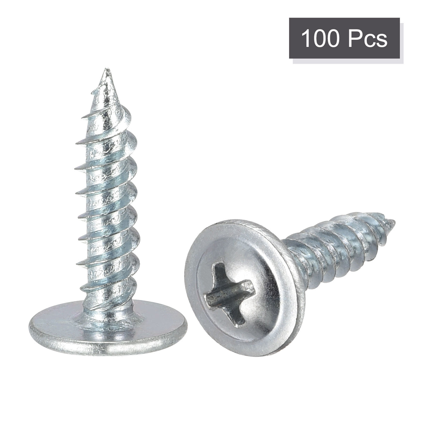 Harfington Phillips Head Self Tapping Screws, #8 x 3/4" Carbon Steel Wood Sheet Metal Screw 100pcs