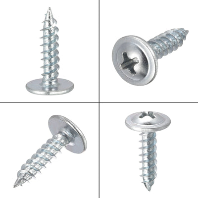 Harfington Phillips Head Self Tapping Screws, #8 x 3/4" Carbon Steel Wood Sheet Metal Screw 100pcs