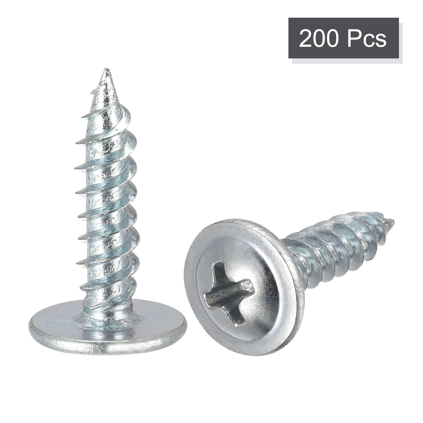 Harfington Phillips Head Self Tapping Screws, #8 x 3/4" Carbon Steel Wood Sheet Metal Screw 200pcs