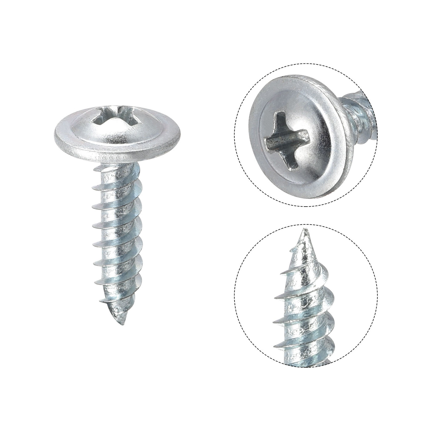 Harfington Phillips Head Self Tapping Screws, #8 x 3/4" Carbon Steel Wood Sheet Metal Screw 200pcs