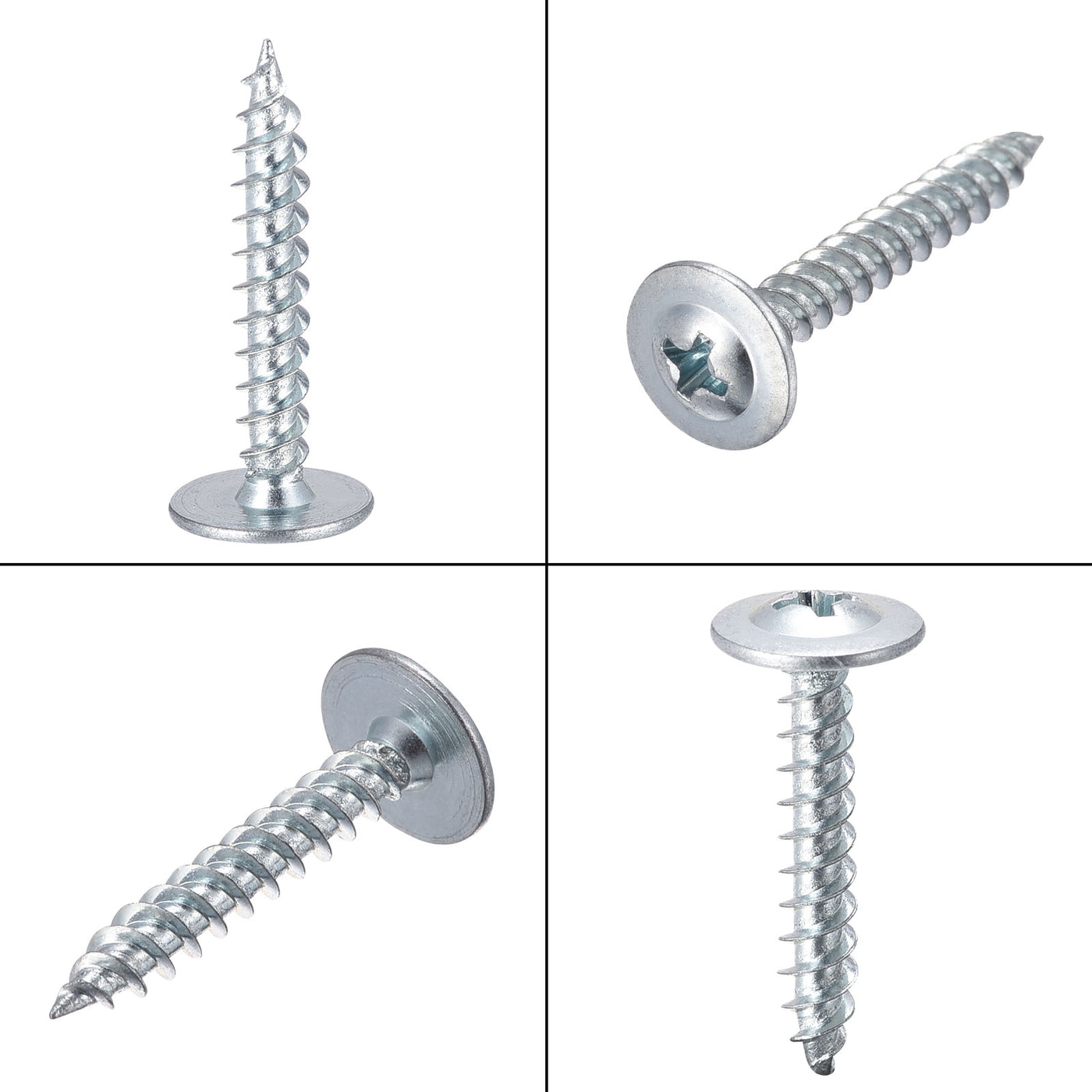 Harfington Phillips Head Self Tapping Screws, #8 x 1" Carbon Steel Wood Sheet Metal Screw 100pcs