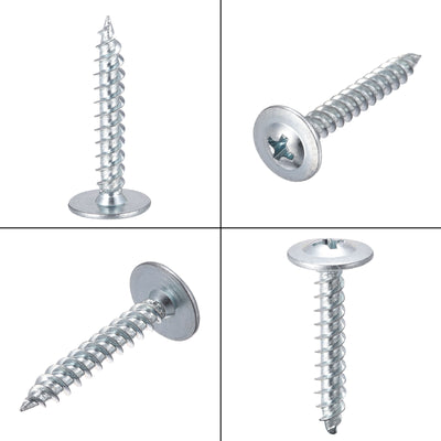 Harfington Phillips Head Self Tapping Screws, #8 x 1" Carbon Steel Wood Sheet Metal Screw 100pcs