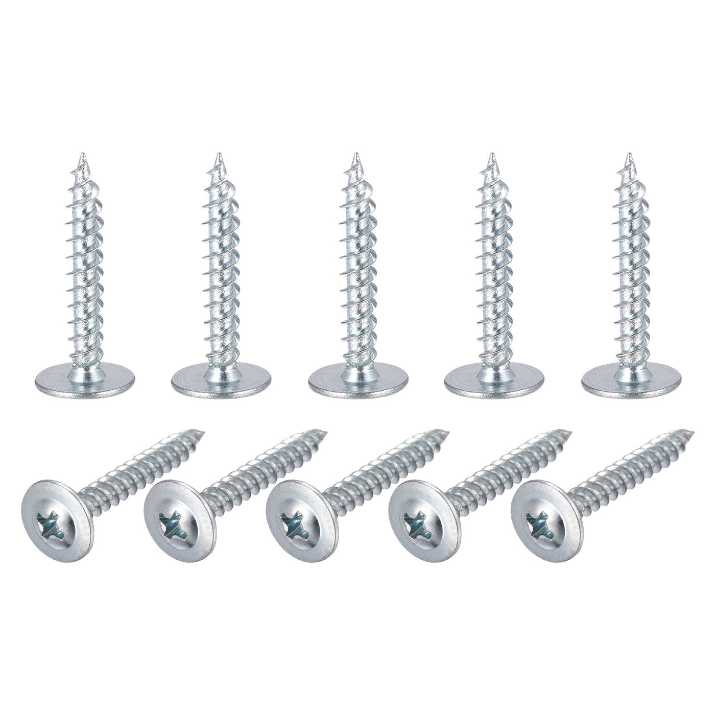 Harfington Phillips Head Self Tapping Screws, #8 x 1" Carbon Steel Wood Sheet Metal Screw 100pcs
