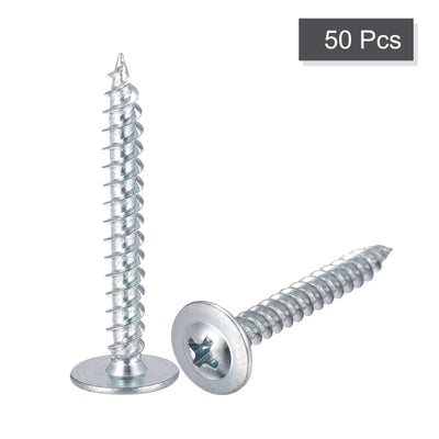 Harfington Phillips Head Self Tapping Screws, #8 x 1-1/4" Carbon Steel Wood Sheet Metal Screw 50pcs