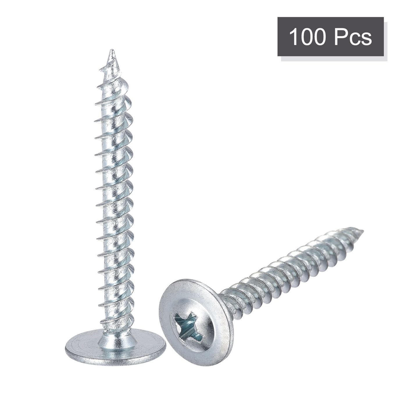 Harfington Phillips Head Self Tapping Screws, #8 x 1-1/4" Carbon Steel Wood Sheet Metal Screw 100pcs