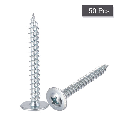 Harfington Phillips Head Self Tapping Screws, #8 x 1-1/2" Carbon Steel Wood Sheet Metal Screw 50pcs