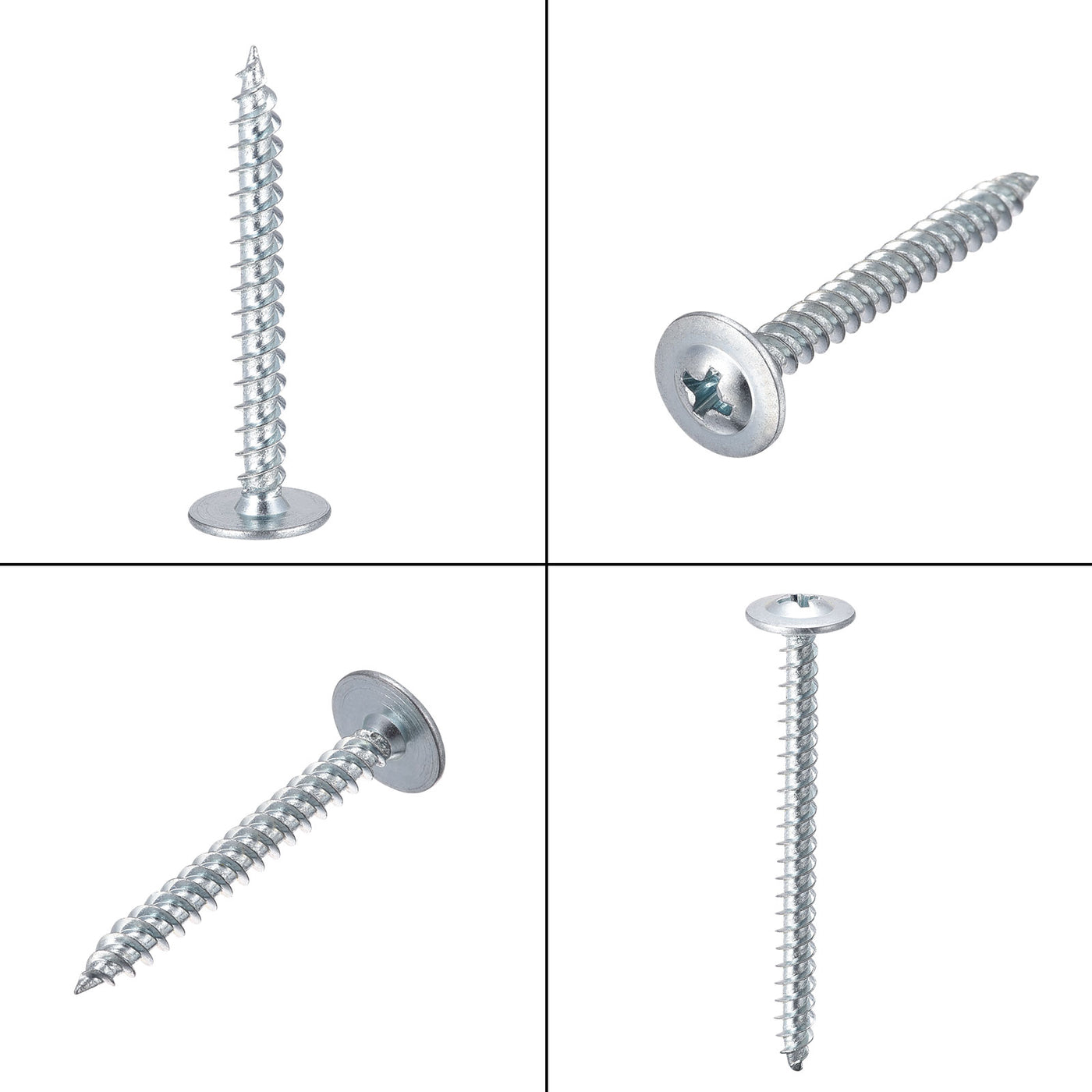 Harfington Phillips Head Self Tapping Screws, #8 x 1-1/2" Carbon Steel Wood Sheet Metal Screw 50pcs