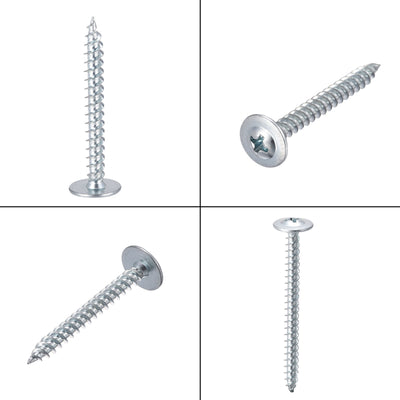 Harfington Phillips Head Self Tapping Screws, #8 x 1-1/2" Carbon Steel Wood Sheet Metal Screw 50pcs