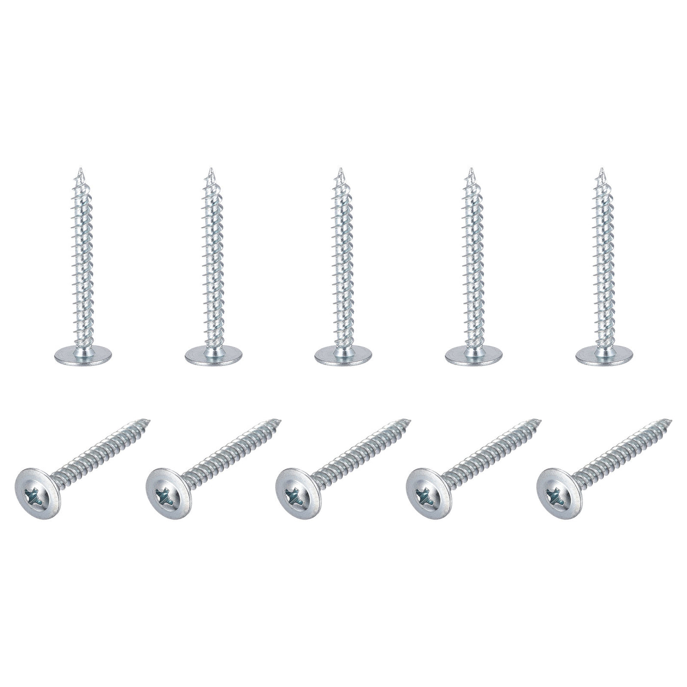 Harfington Phillips Head Self Tapping Screws, #8 x 1-1/2" Carbon Steel Wood Sheet Metal Screw 50pcs