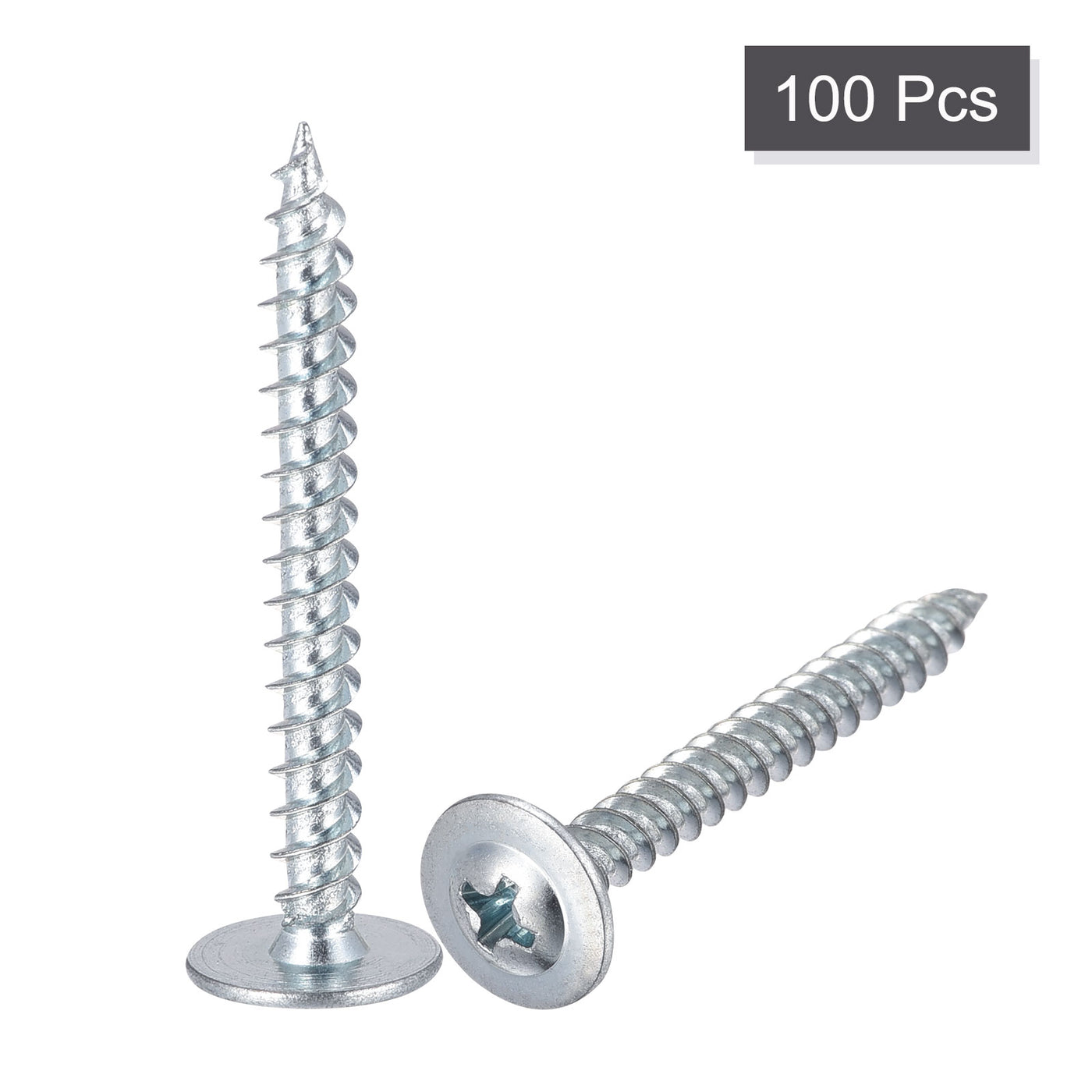 Harfington Phillips Head Self Tapping Screws, #8 x 1-1/2" Carbon Steel Wood Sheet Metal Screw 100pcs