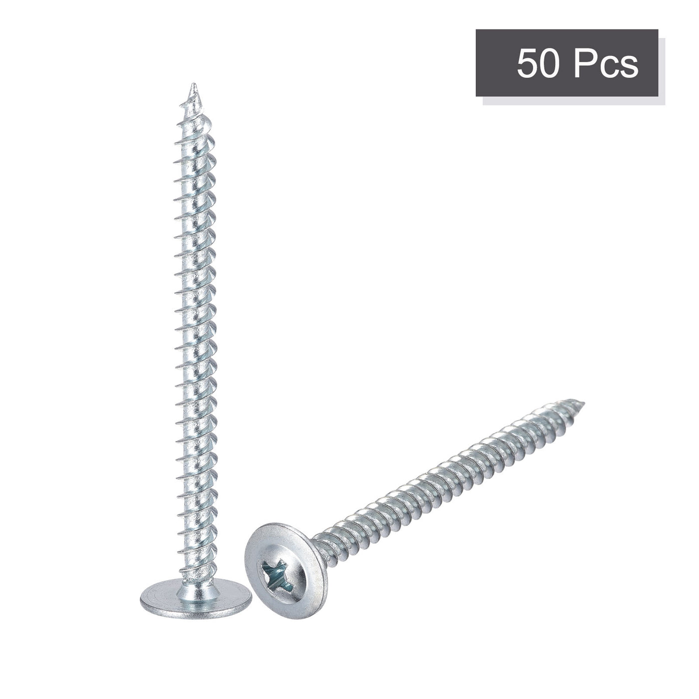 Harfington Phillips Head Self Tapping Screws, #8 x 2" Carbon Steel Wood Sheet Metal Screw 50pcs