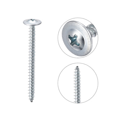 Harfington Phillips Head Self Tapping Screws, #8 x 2" Carbon Steel Wood Sheet Metal Screw 50pcs