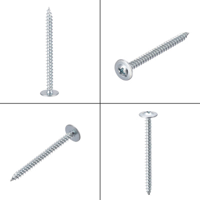 Harfington Phillips Head Self Tapping Screws, #8 x 2" Carbon Steel Wood Sheet Metal Screw 50pcs