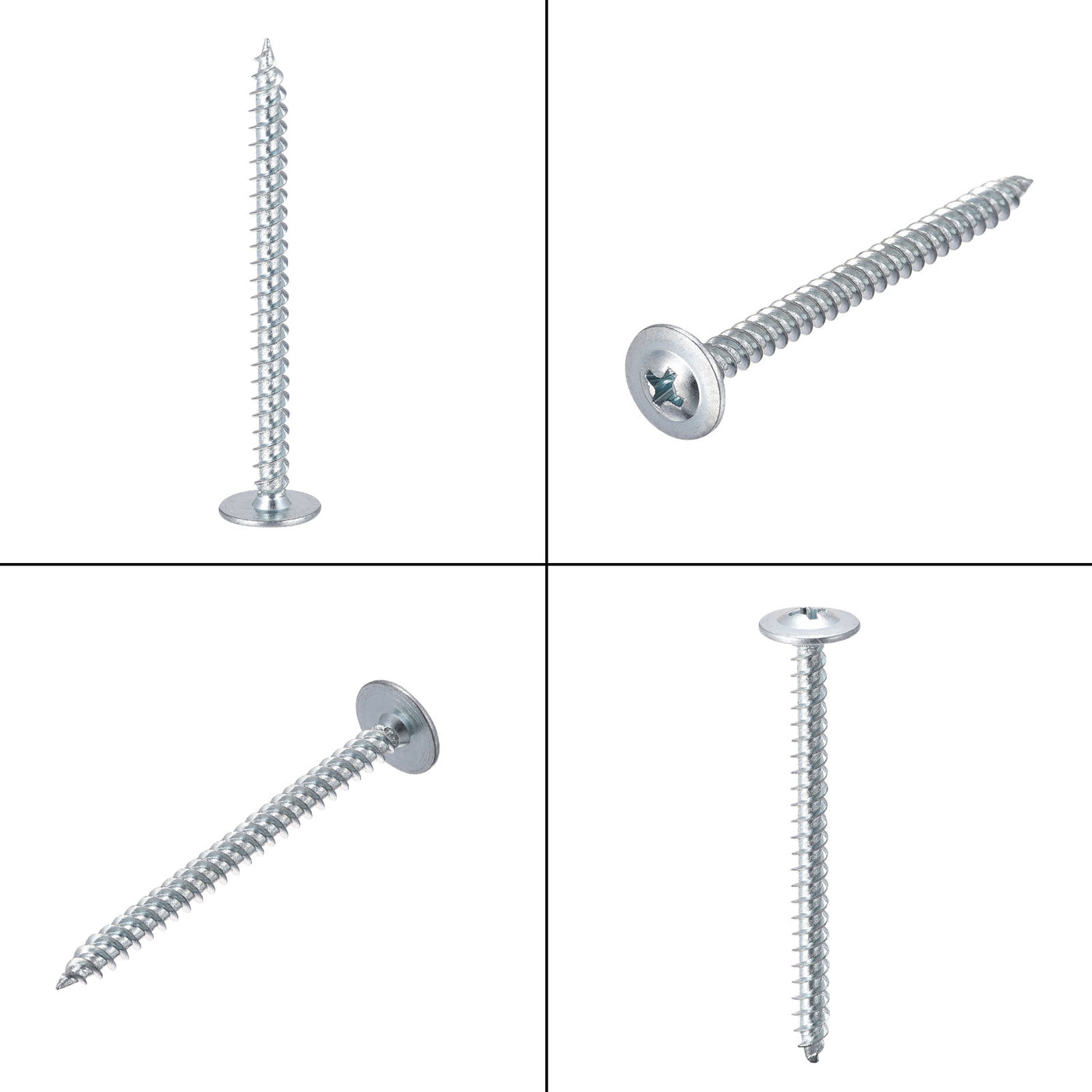 Harfington Phillips Head Self Tapping Screws, #8 x 2" Carbon Steel Wood Sheet Metal Screw 100pcs