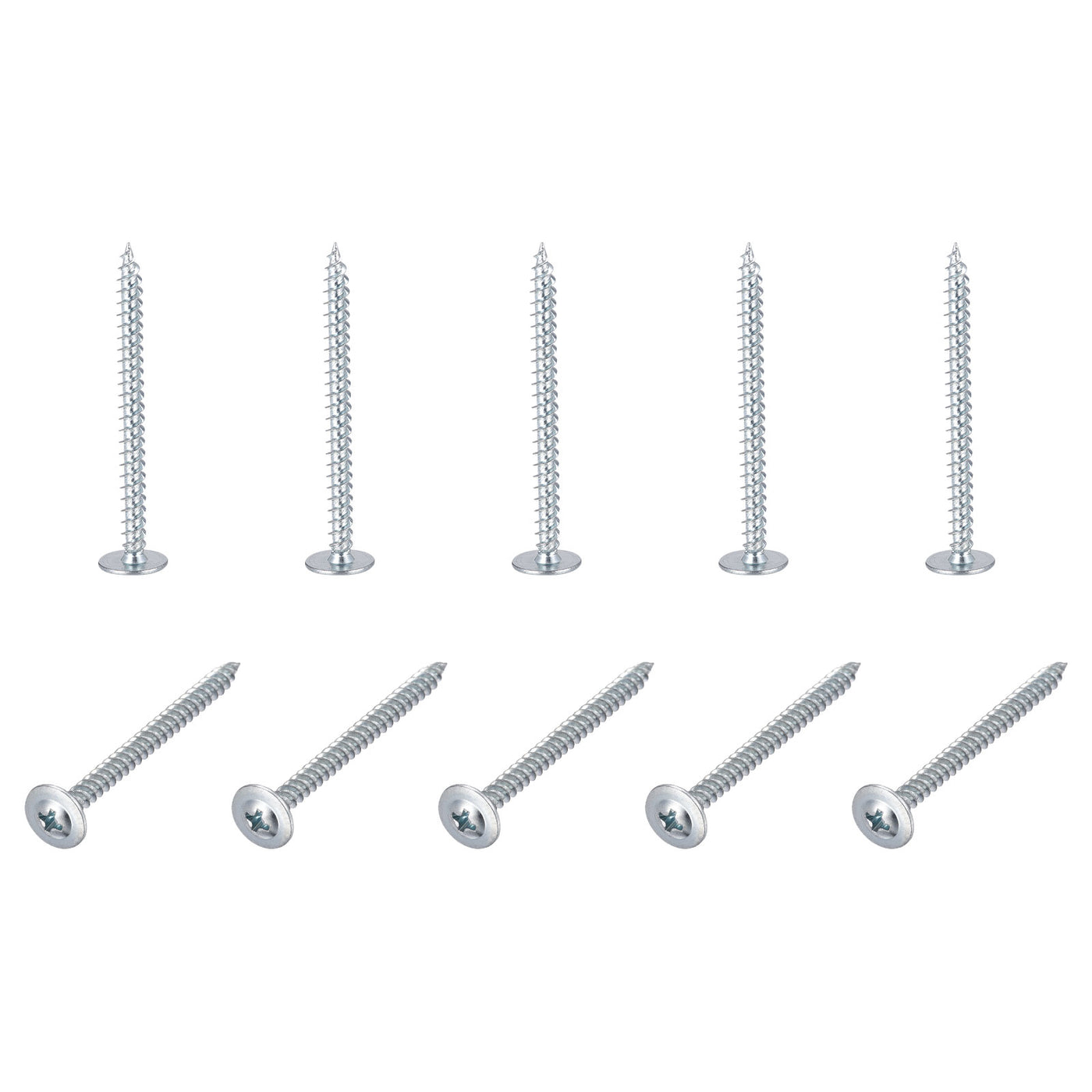 Harfington Phillips Head Self Tapping Screws, #8 x 2" Carbon Steel Wood Sheet Metal Screw 100pcs